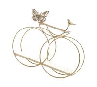 HOMSFOU Étagère Rangement Murale Métal Doré Double Anneau Multifonction pour Chambre et Salle à Manger