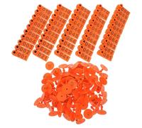 HOMSFOU Étiquettes Auriculaires en Plastique Orange Marquage , Lot de 100 Pièces pour Identification Bovins et Moutons, Résistantes aux Intempéries, Accessoires D’élevage pour Gestion