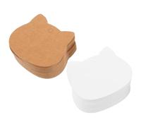 HOMSFOU Étiquettes en Papier Kraft de Tête de Chat, 200 Pièces, 6 X 6 Cm, Vierges avec Trou Perforé pour Emballage Présent, Loisirs Créatifs et Étiquettes de Remerciement Mariage