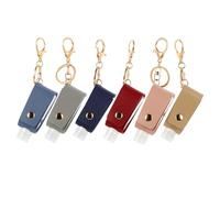 HOMSFOU Étui Porte-clés en Cuir Pu T Forme pour Bouteille, Lot de 6 Pièces Couleurs Aléatoires, Accessoire Hygiène Portable pour Voyage et Usage Quotidien Couleur Couleur Aléatoire