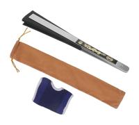 HOMSFOU Éventail Pliable Style Tai Ji en Acier Inoxydable Noir