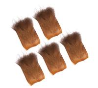 HOMSFOU Feuilles D'écorce de Palmier Artificielle 5 Pièces, Largeur 35 Cm, Écorce Vive Naturelle pour Décoration Jardin Extérieur, Aménagement Paysager, Aquarium et Rehaussement Décoratif