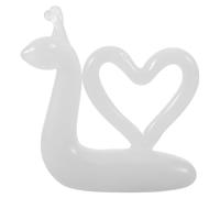 HOMSFOU Figurine en Verre Soufflé D'escargot Cartoon Blanc, Pièce D'accent Décorative Artisanale comme Centre de Table ou Présent Original