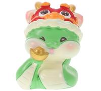 HOMSFOU Figurine Serpent du Zodiaque 2025 en Résine, Ornement Vert | Décor Créatif Cartoon, pour Tableau de Bord Voiture et Bureau, Facile à Installer Nettoyer