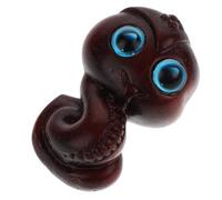 HOMSFOU Figurine Serpent En Bois Sculpté Amulette Pour Collectionneurs Brun Violet Multifonction Pendentif Porte-clés Paquet Zodiaque Chinois Fête Du Printemps 2025