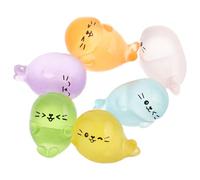 HOMSFOU Figurines Phoques Miniatures en Résine, Lot de 6 Pièces Colorées pour Décoration Micro-Paysage et Jardin Féerique, Ornements pour Terrarium et Espace Restreint