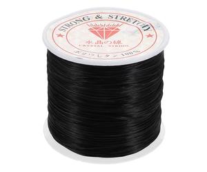 HOMSFOU Fil Élastique pour Extensions de Cheveux 0,6 MM Fil Cristal Plat Résistant pour Coiffure et Tissage Bobine Noire pour Perruques et Tresses