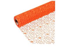 HOMSFOU Filet de Maille Jacquard Orange pour Décoration Diy Rideau et Cadeau Décor Suspendu pour École et Fête Respirant et Découpable