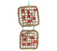 HOMSFOU Filet d'escalade Double Couche en Herbe Marine pour Lapins, à Ronger Suspendu pour Petits Animaux, Accessoires pour Cages, pour Grimper et Mâcher, Couleur Couleur Aléatoire