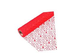 HOMSFOU Filet Maille Jacquard Rouge pour Décoration Diy Toile Demballage Cadeau Rideau Suspendu pour École et Fêtes Artisanal Sûr