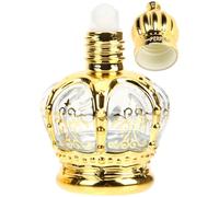 HOMSFOU Flacon D’Huile Essentielle en Verre 12 ML Lot de 2, Diffuseur Rechargeable Style Moyen-Orient, Bouteille Vintage Dorée, pour Voyage et Décoration Intérieure