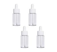 HOMSFOU Flacons Compte-gouttes en Silicone Plastique Blanc pour Huiles Essentielles Lot de 4 en Verre 100ml Pipette, Lisse et Étanche, Bouteilles Sous-bouteilles