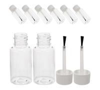 HOMSFOU Flacons de Vernis à Ongles Vides en PET 20Ml Lot de 8 Brosse Rechargeables pour Manucure et Stockage d'Huiles Essentielles Transparent et Léger