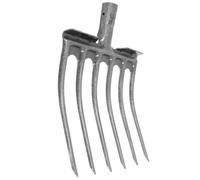 HOMSFOU Fourche de Jardin en Acier Argenté à 5 et 6 Dents, Outil Robuste Travail du Sol et L'aération Profonde, Préparation du Sol Tâches Agricoles