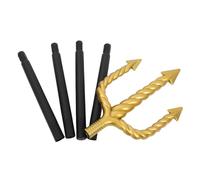 HOMSFOU Fourche Diabolique Halloween en Plastique Noir 4 Sections, Trident D’Halloween Léger pour Costume de Diable, Accessoires de Scène Cosplay, Trident de Démon pour Fêtes et Carnaval,