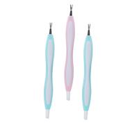 HOMSFOU Fourchette en Acier Inoxydable Facile à Saisir 3 Pièces pour Enlever Peaux Mortes, Outil de Manucure Léger Tête Pointue Couleur Aléatoire pour Nail Art Professionnel