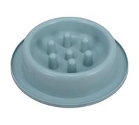 HOMSFOU Gamelle Anti-glouton pour Chien et Chat 1,2l en Plastique Bleu, Mangeoire Lente avec Base Lestée Anti-Renversement, Bol Solide et Facile à Nettoyer, Adaptée pour Alimentation