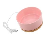 HOMSFOU Gamelle Chauffante Électrique pour Chat 350 ML USB, Bol d'eau Thermique Petite Taille Rose, Distributeur d'eau Chauffant pour Animaux de Compagnie Hiver Extérieur