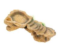 HOMSFOU Grotte où se cachent Les Reptiles en résine, Plateforme de Repos pour Tortue, abri Multifonction, Habitat des Tortues, Accessoire pour Terrarium et Aquarium, pour Reptiles et