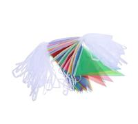 HOMSFOU Guirlande de Fanions Triangulaires Multicolores Drapeaux Polyester Résistants Pluie et Soleil pour Décoration Fête Anniversaire Mariage Carnaval Intérieur Extérieur