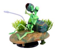 HOMSFOU Halloween Décor D'aquarium Squelette Pirate en Résine Vert | Safe For Aquatic Fish, Fresh And Salt Water, Aquarium et Special Landscape, Shrimp Tank