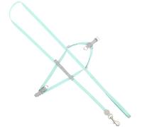 HOMSFOU Harnais Réglable en Nylon Doux pour Chat Taille S Vert, Ensemble Harnais et Laisse pour Chaton, Gilet de Service Léger et Confortable pour Promenade Extérieure