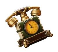 HOMSFOU Horloge Décorative en Résine de Téléphone Vintage, Réveil Précis pour Bureau et Maison, Décoration Rétro pour Pendaison de Crémaillère, Ornement de Bureau Élégant, Présent
