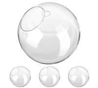 HOMSFOU Jardinières Murales Rondes en Verre Transparent Lot de 4 Support pour Terrarium Station de Propagation Suspendue Vase Décoratif 13,5 CM pour Plantes d'Intérieur et Bureau