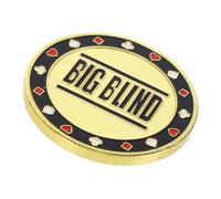 HOMSFOU Jeton de Croupier Poker Métal Big Blind 1 Pièce, Accessoire de Jeu de Hasard Robuste Bords Arrondis, pour Parties de Poker, Marqueur de Jeu et Pièces de Récompense pour
