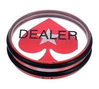 HOMSFOU Jeton de Poker en Acrylique 75 Mm Double Face, Accessoire de Jeu de Hasard, Bouton du Concessionnaire pour Soirées Poker et Jeux, Pièce Unique Résistante et Lisse
