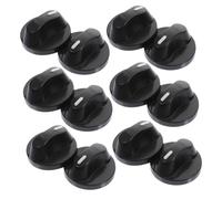 HOMSFOU Jeu de 50 Boutons de Cuisinière à Gaz, Commutateur Rotatif en Plastique Noir, Manette de Commande pour Plaque de Cuisson Gaz