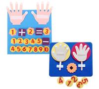 HOMSFOU Jeu Éducatif en Feutre pour Garçon et Filles, Matériel Pédagogique Arithmétique en Tissu Non Tissé, D’éveil Cognitif pour Apprendre Les Nombres et Calculer, 2 Jeux de Chiffres
