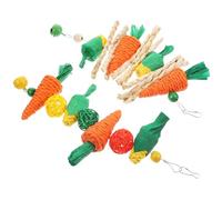 HOMSFOU Jouets à Mâcher en Corde de Paille pour Lapins et Cochons d'Inde, Lot de 2 Pièces, Formes Uniques pour Jouer et Changer Le Comportement de Mastication Couleur Aléatoire