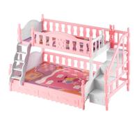 HOMSFOU Jouets Mini lits superposés doubles Maison de poupée Coussin miniature pour le lit Lit superposé Mini modèles de meubles miniatures Ornements Draps Accessoires Décorer les