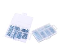 HOMSFOU Kit 2 Boîtes 280 Pcs Clous à Tête Plate Galvanisés en Acier au Carbone Argentés Mini Clous pour Accrocher Tableaux Fixation Murale Travail du Bois et Décorations Murales