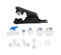HOMSFOU Kit Connecteur pour Tuyau D'alimentation en Eau pour Machine à Glaçons et Cafetière, Raccord Rapide et Sûr en Pom Blanc, 1 Set D'accessoires pour Installation Facile