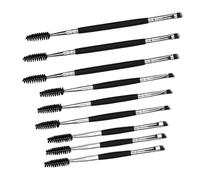 HOMSFOU Kit de 9 Pinceaux Professionnels pour Sourcils en Bois Brosse Biseautée et Goupillon Double Face, Portable pour Maquillage de Précision Lors D'événements Spéciaux