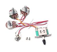 HOMSFOU Kit de Câblage de Guitare Électrique Précâblé 1 Volume 2 Tonalités 500k Cuivre Plastique Interrupteur à Bascule 5 Positions 2t1v Gu101 Faible Bruit