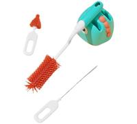 HOMSFOU Kit de Nettoyage Biberon Support de Rangement Pratique avec Brosse Rotative en Silicone et Acier Inoxydable pour Bouteilles et Tasses en Voyage