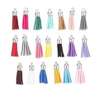 HOMSFOU Kit DIY Porte Clés Créatif avec Cercles Acryliques Pompons Cuir Anneaux et Accessoires pour Trousseau Clés Matériel pour Bricolage Bijoux