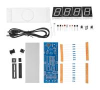 HOMSFOU Kit Horloge Électronique Numérique à Puce Unique Scm DIY Boîtier Bleu Affichage LED à Luminosité Contrôlée Matériel D’Horlogerie Compact pour Apprentissage et Bricolage