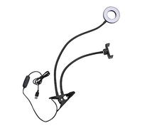 HOMSFOU Lampe LED Beauté Dimmable avec Support Téléphone Clip pour Selfie Maquillage et Streaming Alimentation USB Économique Lampe de Remplissage Portable pour Smartphone
