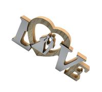 HOMSFOU Lettre Décorative en Bois Love Nouvelle Mariée et Marié, Décor Mariage Romantique, Accessoire Photo Saint-Valentin, Décoration Artisanale Double Couche, Ornement Stable pour