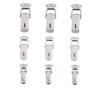 HOMSFOU Loquet à Bascule à Ressort En Fer Inoxydable, Verrou à Moraillon Robuste, Pince De Serrage Compacte, Lot De 9 Pièces Pour Portes, Armoires Et Coffres