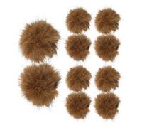 HOMSFOU Lot de 10 Balles à Chat en Peluche Douce Marron, Jouets Interactifs Rebondissants pour Chatons, Ensemble de Petites Balles pour Chats D'intérieur et Extérieur, Stimulation