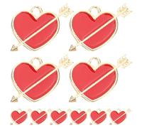 HOMSFOU Lot de 10 Breloques Cœur de Cupidon en Alliage Doré pour Fabrication de Bijoux, Pendentifs pour Bracelets et Colliers, pour Loisirs Créatifs et Saison des Fêtes