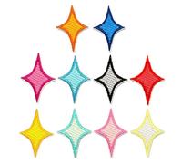 HOMSFOU Lot de 10 Écussons Thermocollants Brodés Étoiles Multicolores Mini Patchs Décoratifs en Tissu pour Vêtements Vestes et Paquet Accessoires DIY pour Réparation et Customisation