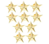 HOMSFOU Lot de 10 Épingles Étoile à Cinq Branches en Alliage Doré, Petites Décorations pour Vêtements et Chapeaux, Accessoires Fête Nationale et Déguisements, Insignes Étoiles Élégants
