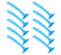 HOMSFOU Lot de 10 Grattoirs à Pieds Bleus en Plastique Pp et Acier Inoxydable, Outil Exfoliant pour Enlever les Callosités et Peaux Mortes, Râpe à Pieds pour Pédicure et Soin des Talons,