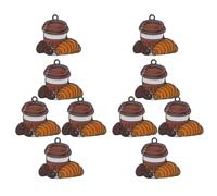 HOMSFOU Lot de 10 Pendentifs Café en Alliage de Zinc Émaillé Mini Breloques Grains et Tasses à Café Accessoires DIY pour Création Bijoux Personnalisés Assortiment pour Bracelets et